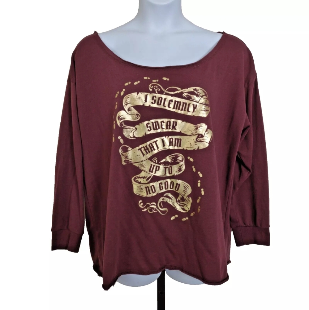 Torrid Harry Potter Solemnly Swear French Terry Off Shoulder Top Women's 2 2X